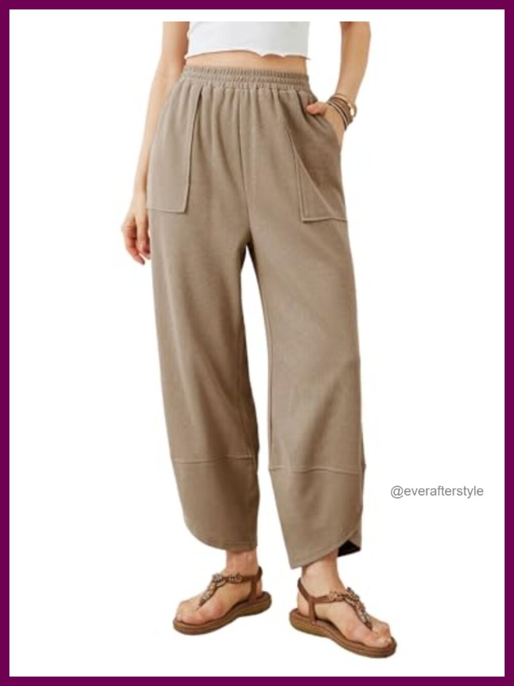 Womens Baggy Wide Leg Palazzo Pants Elastic Waist Harem Casual